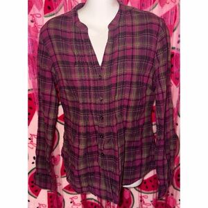 🩷 Converse Plaid Button-Down Flannel